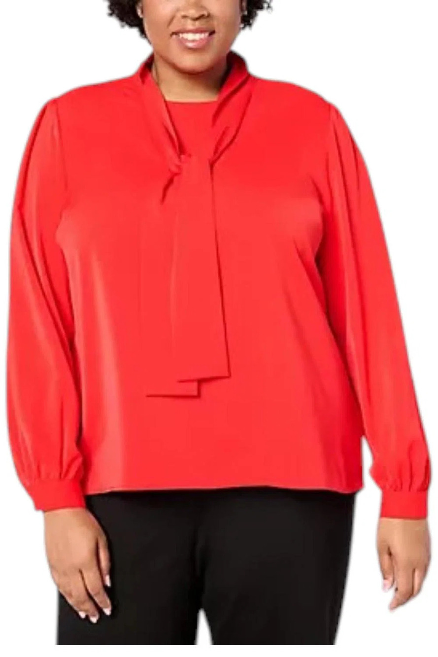 Peace Love World Women's Black Label Party Shirt Enamel Red - Regular
